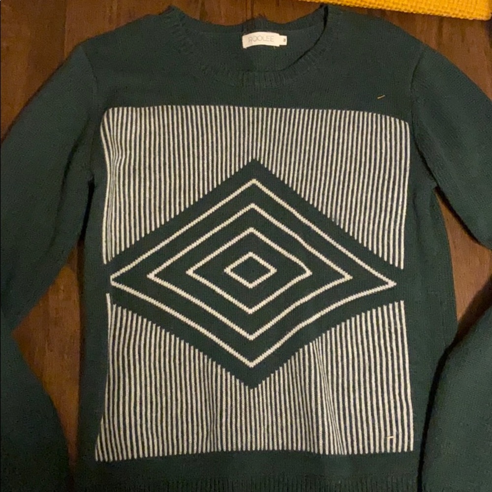 Green geo pattern sweater